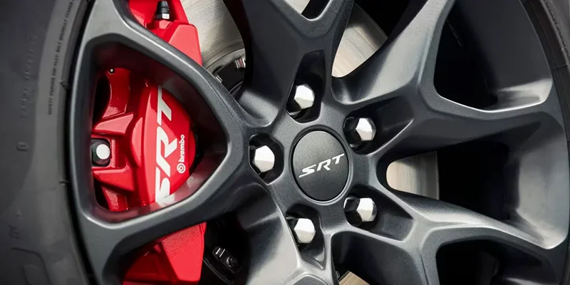 A closeup shot of a wheel for the Dodge Durango