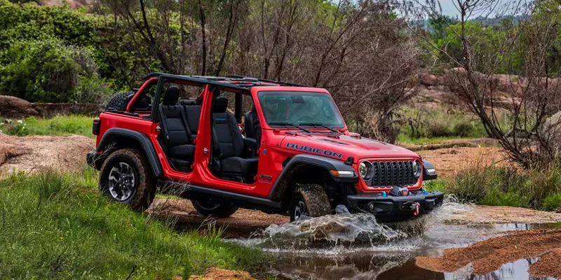 A 2025 Jeep Wrangler off-roading