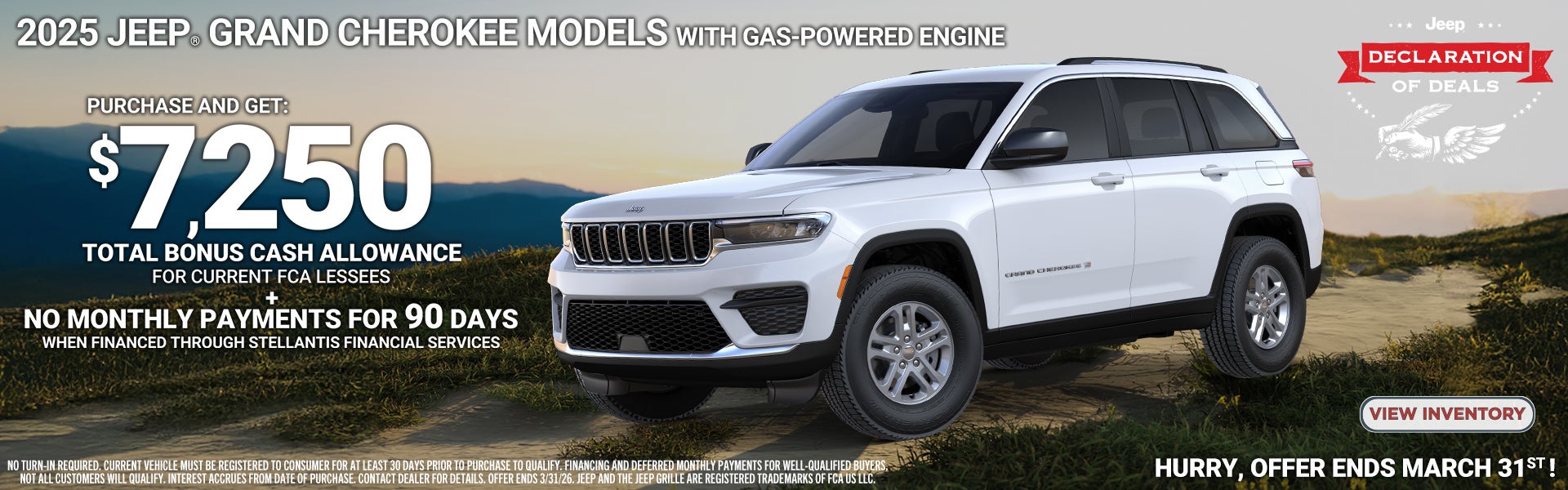 2025 Jeep Grand Cherokee PURCHASE AND GET: $7,250